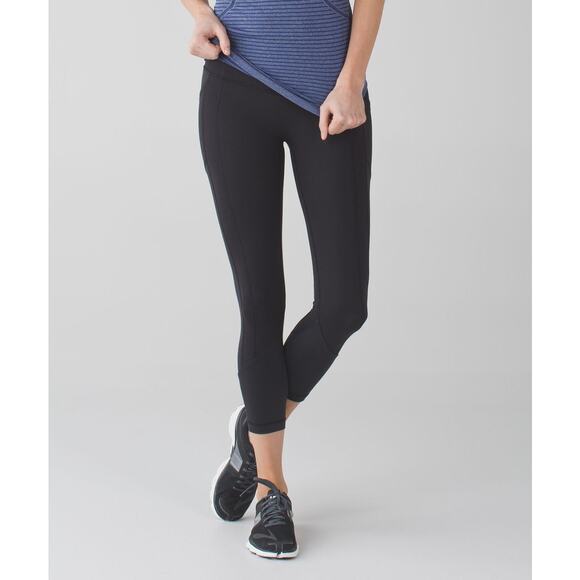 Lululemon All the Right Places Crop Black 23" Leggings Pockets Size 6 - Picture 1 of 8